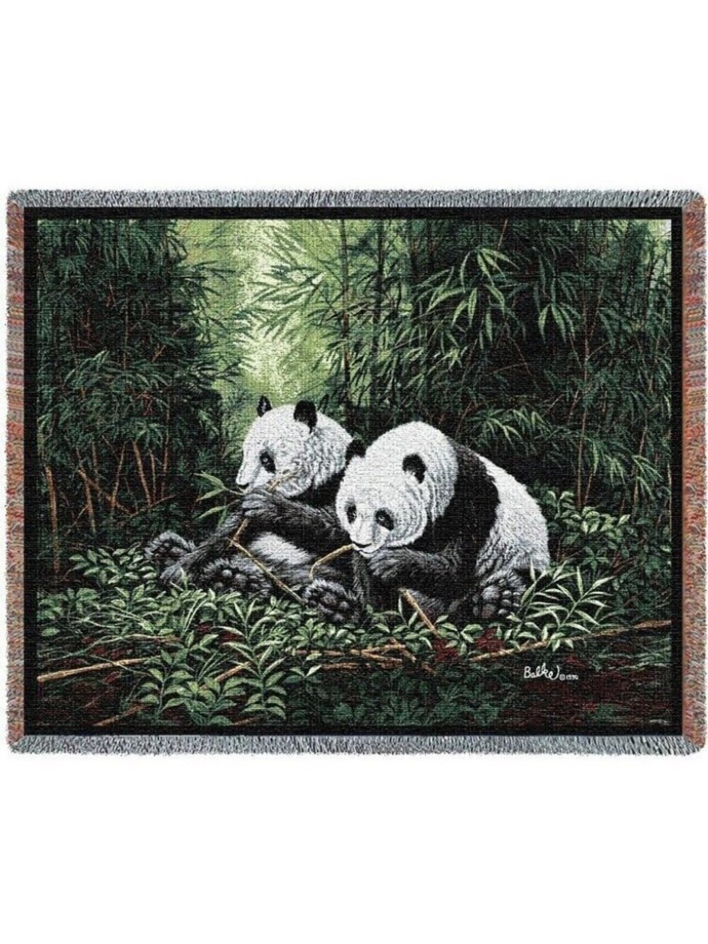 New Panda Bear Bears Heavy Cotton Afghan Throw Blanket Pandas Bamboo Tree Animal